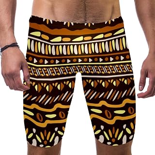 Bohemia - Bañadores de natación para hombre, color marrón vintage para entrenamiento, pantalones cortos de natación para niños y jóvenes