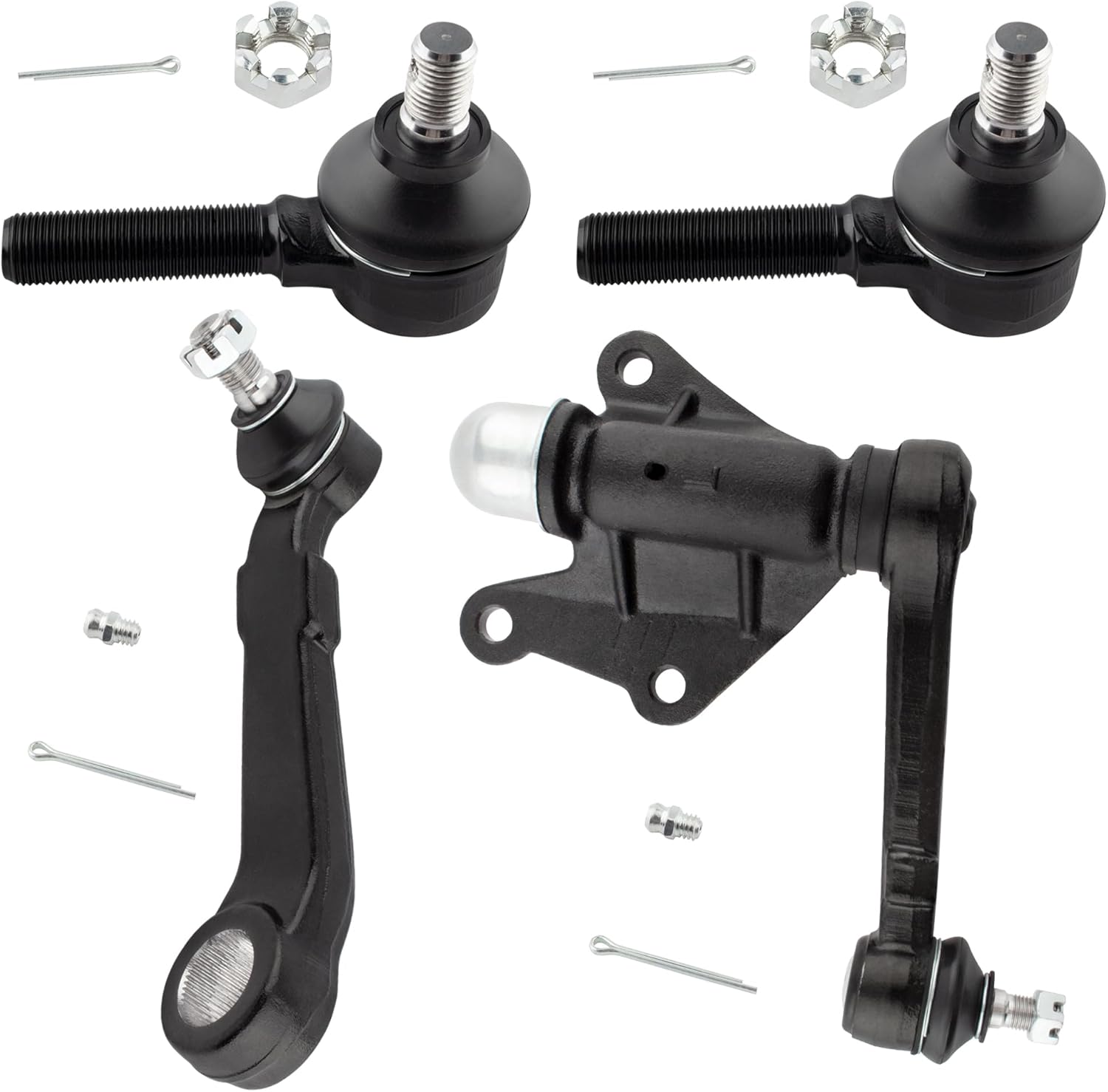 BOXI (Set of 4) Front Outer Tie Rod End + Pitman Arm + Idler Arm fit for Toyota 4Runner 1991 / for Toyota Pickup 1986 1987 1988 1989 1990 1991 1992 1993 1994 1995 4WD / Replaces ES2376 K9422 K9424