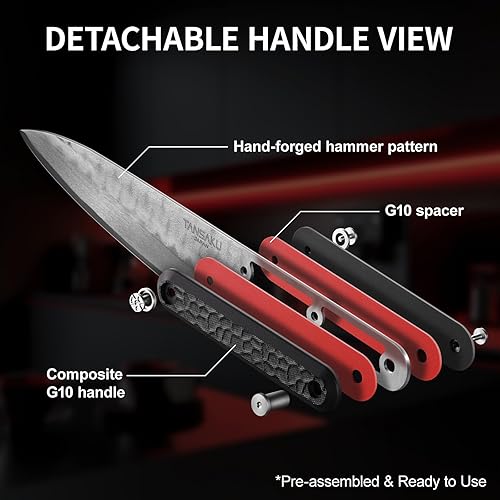 Miniatura 8 de Cuchillo de chef japonés de 8 pulgadas, cuchillos de cocina profesionales forjados a mano, acero japonés de alto carbono, cuchillo de cocina afilado