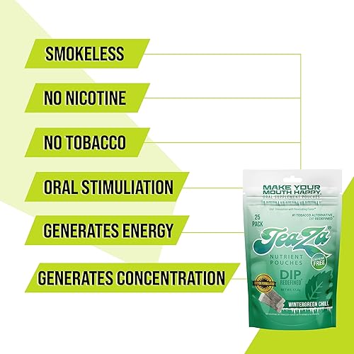 Miniatura 3 de TeaZa Bolsas de energía a base de hierbas, sin tabaco, sin nicotina, alternativa sin humo, alternativa alternativa para masticar saludable,
