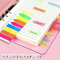 Vista 6 de LEOBRO Papel A5, insertos de planificador para carpeta A5, papel rayado de 5.5 x 8.5 pulgadas con bolsillos para carpeta, para cuaderno recargable