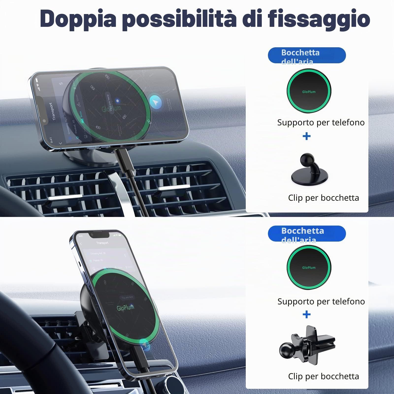 Caricatore Wireless Auto Magnetico da 15W Ricarica, magsafe Caricabatterie Senza Fili Supporto Telefono, Compatibile con iPhone 114/13 Pro/13 mini/13 PRO Max/12/12 Pro/12 PRO Max