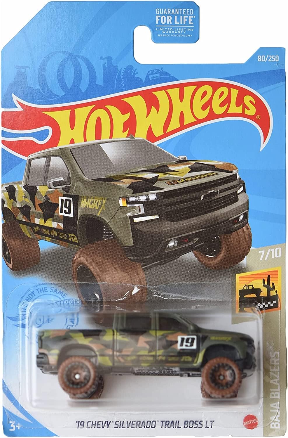 Hot Wheels '19 Chevy Silverado Trail Boss LT, [Green camo] 80/250 Baja Blazers 7/10