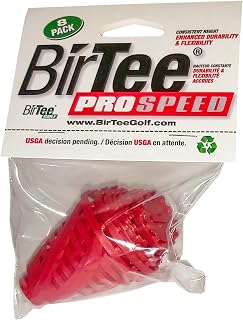 BirTee Golf Tees - PRO Speed Version with Enhanced Durability - 8 Pack. Indoor Golf Tees/Golf Simulator Tees/Winter Golf Tees. Bundled with an Exclusive Poker Chip Ball Marker (Red)