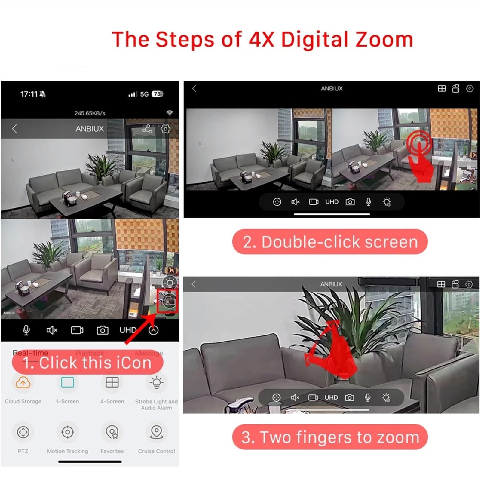 Home Security Camera 4MP kamera z dwoma obiektywami niania elektroniczna baby monitor podwójny ekran 4X Zoom cyfrowy automatyczne śledzenie AI wykrywanie człowieka kryty nadzór wideo CCTV(4MP Add 128G