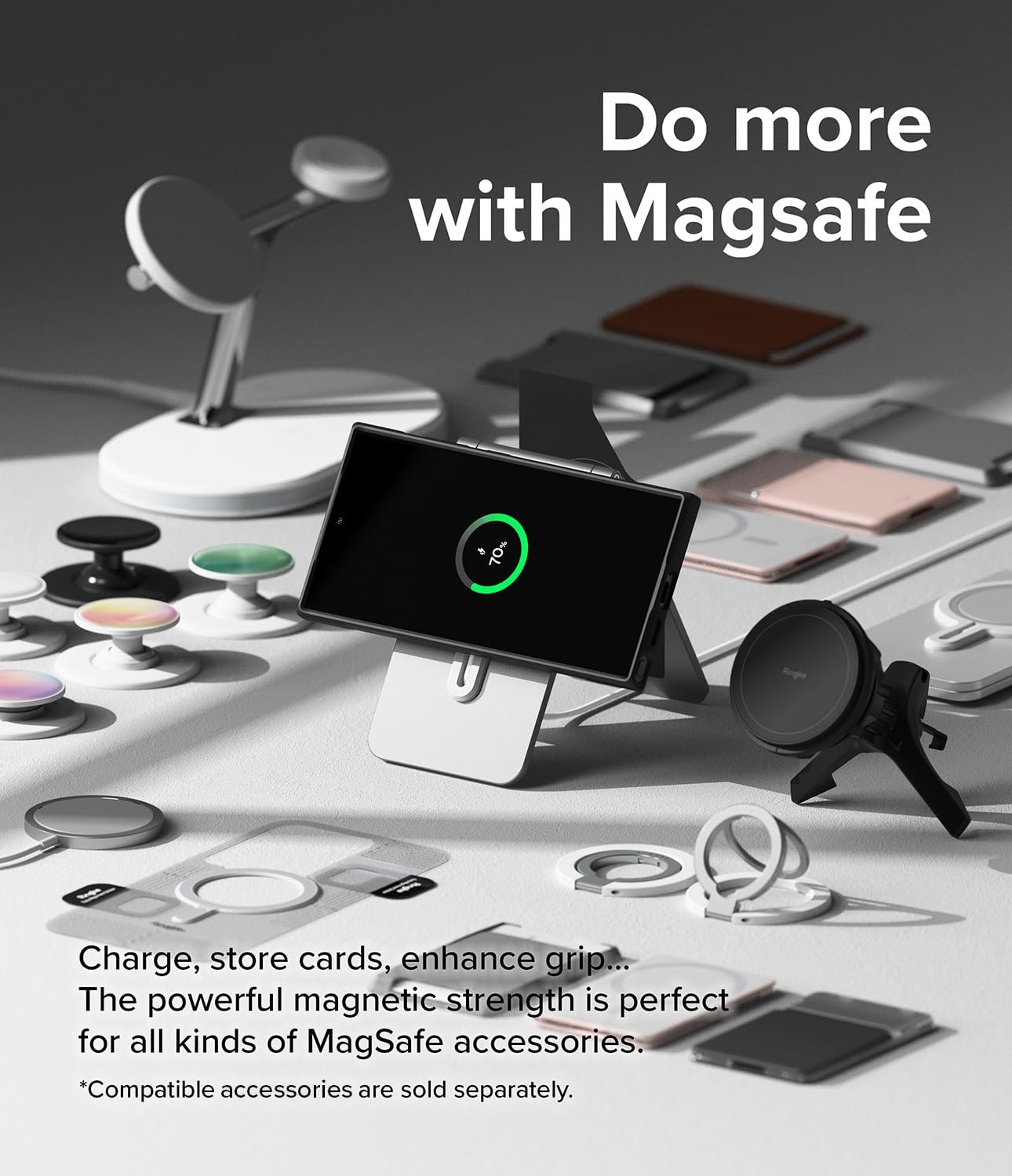 Ringke Fusion Bold [Compatible with MagSafe] Designed for Samsung Galaxy S24 Ultra Case, Enhanced Grip Technology Prevents Accidental Drops Non-Slip Anti-Yellowing Phone Cover - Magnetic Matte Black