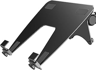ergounion VESA Laptop Tray for Monitor Arm - 100x100mm VESA Mount Laptop Tray - Arm Mount Tray for Laptop, Notebook, and Tablet Screens up to 17.6" - Notebook Tray Office Desk Accessories - Black
