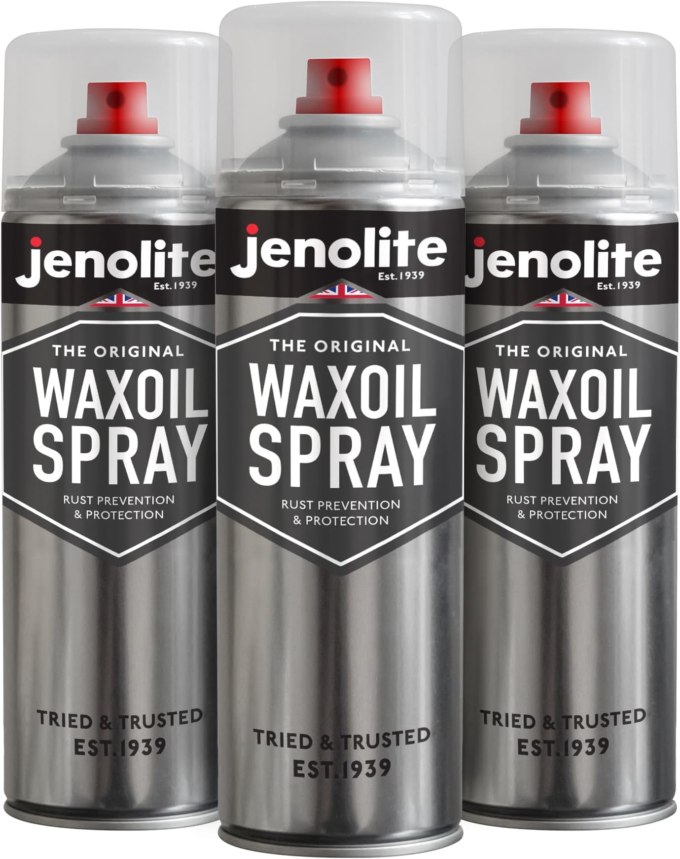 JENOLITE Waxoil Rust Prevention & Protection Aerosol Spray | 3x500ml | CLEAR | Waxoil Aerosol Spray for Cars, Vans & Motorbikes | Rust Protection | Ideal Underseal For Cars