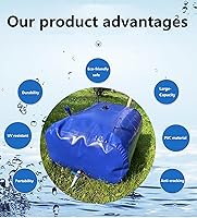 Vista 4 de Tanque de agua portátil de 30 galones, bolsa de almacenamiento plegable, bolsa de almacenamiento Bob de 110 L con válvula para camping, RV