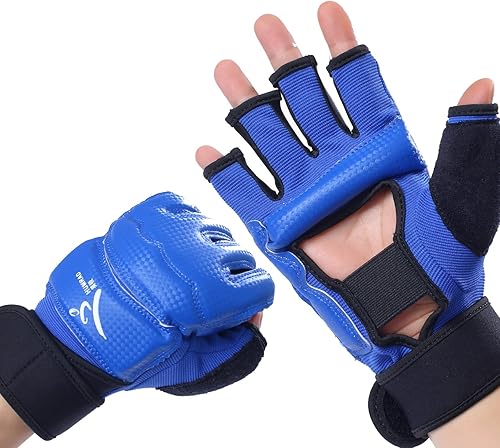 Guantes de boxeo de kickboxing, guantes de MMA para hombres y mujeres, guantes de boxeo de medio dedo, guantes de boxeo para saco de boxeo, guantes