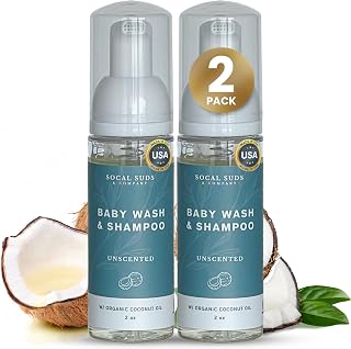 2oz Organic Foaming Baby Wash & Shampoo - Fragrance Free- 2 Pack