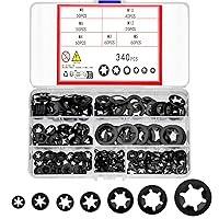 Vista 1 de 340 arandelas internas de bloqueo Starlock de dientes, clips de velocidad a presión, kit surtido de arandelas de velocidad rápida, 65 Mn, pinzas