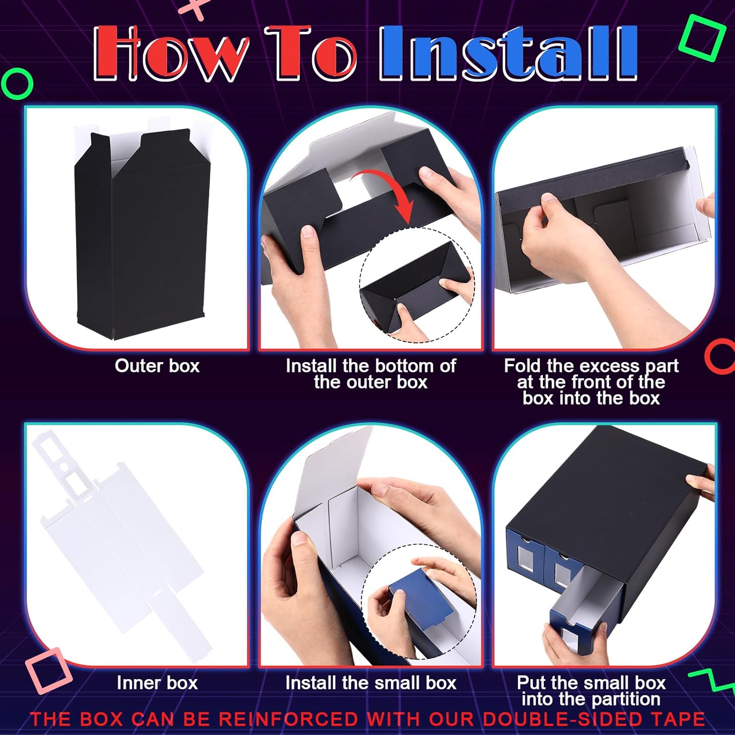 12 Drawer Trading Card Storage Box Includes 9-600 CT Boxes Trading Card Organizer Collection Box Fit for TCG, Sport Games (Black)