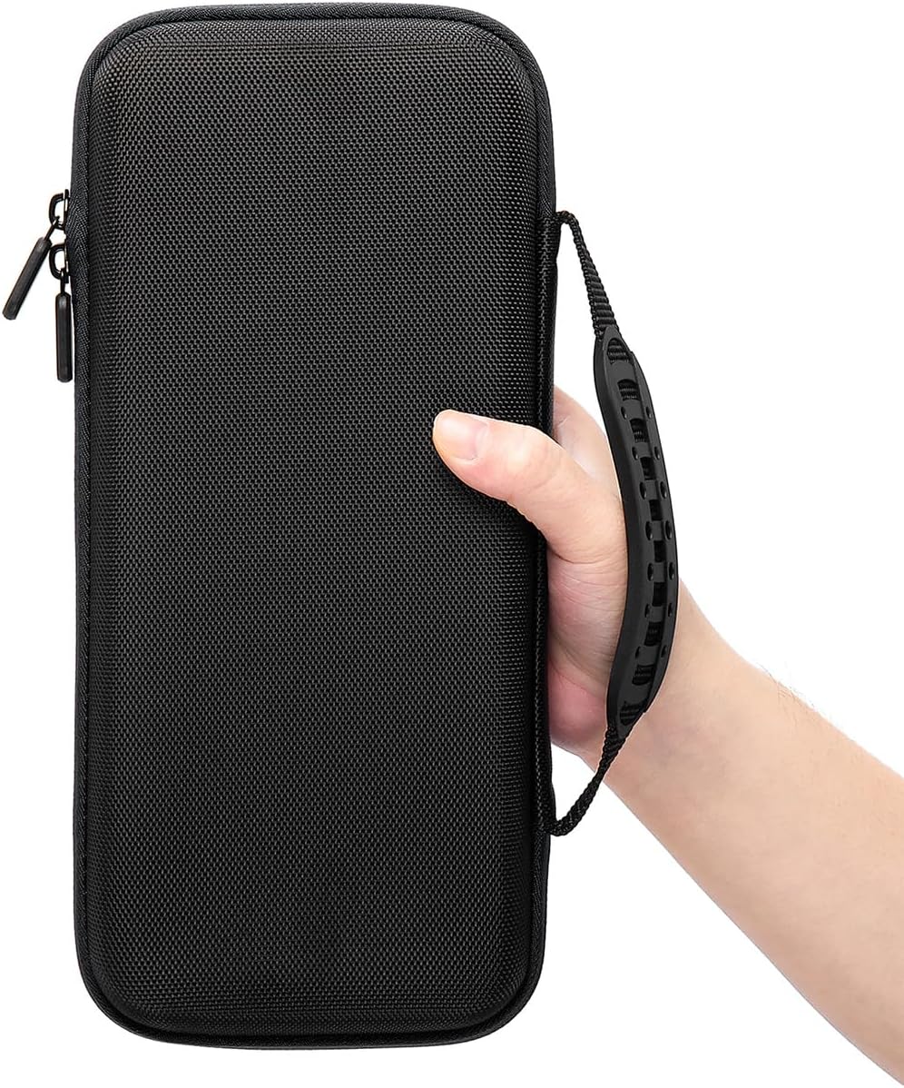 Rog Ally Handheld Case, EVA Waterproof Hard Shell Protective Travel Case with Inner Transformable Game Console Stand, Flannel Soft Lining, Double Zipper, Carrying Handle for Rog Ally 7" (Black)