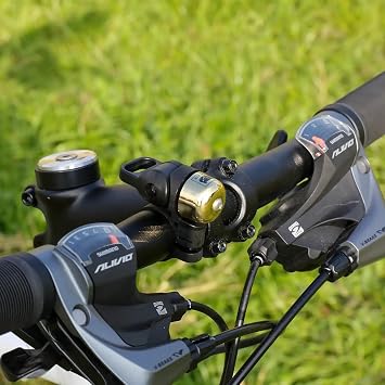 CATEYE OH-1500 Nido Bell Brass Bike Bell with Distinctive Double Ring, Fits 22.2 mm or 25.4 mm Handlebars, Matte Finish, Clear Sound, Fits Road, MTB, Kids Bikes