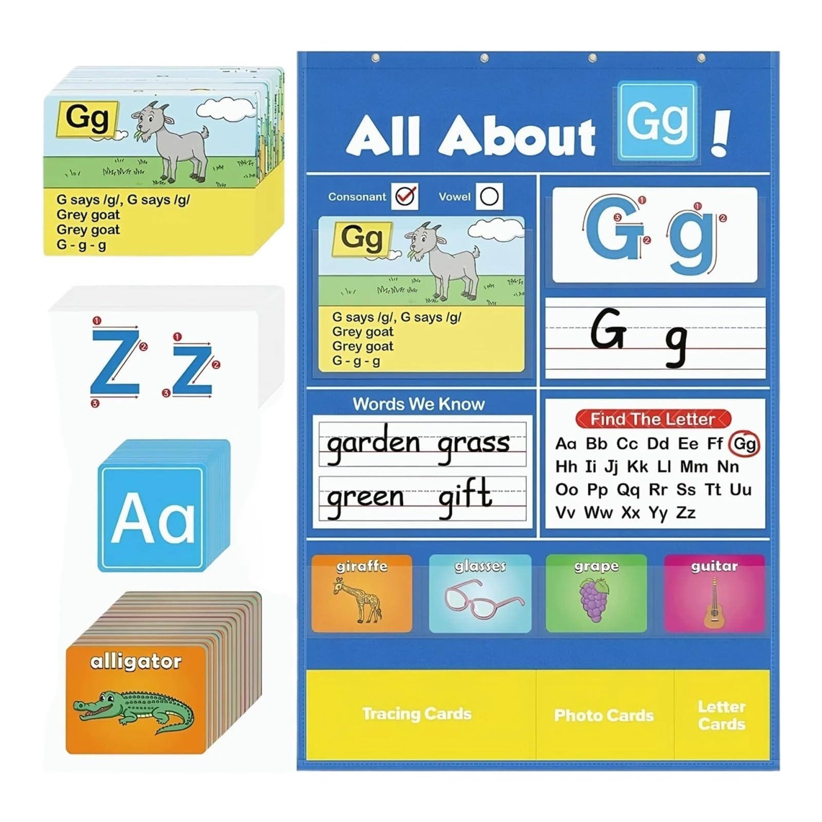 Tableau de poche d'apprentissage de l'alphabet pour surmonter les difficultés de lecture - 5
