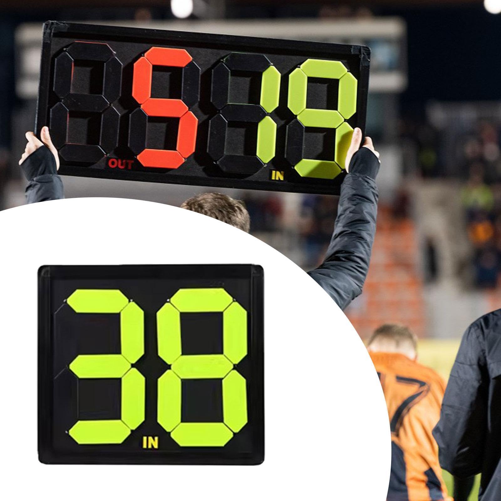 Baoblaze LED Anzeigetafel Fußball-Auswechslungstafel, Doppelseitig, Elektronisch, 2-stellig, Tragbar