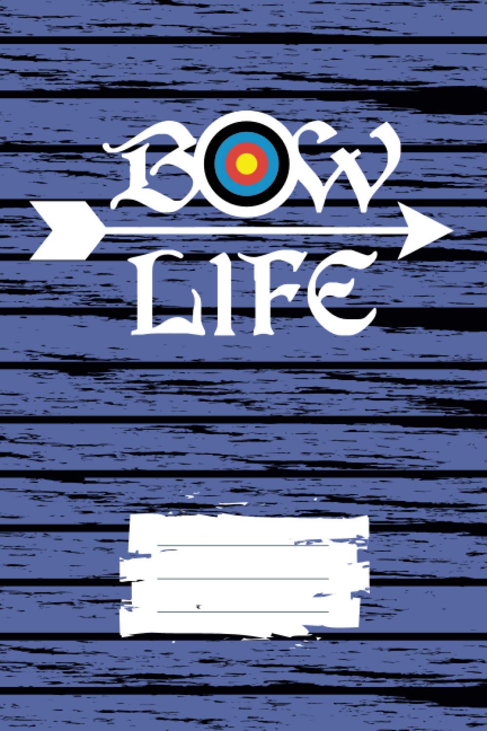 Bowlife: blue and black grunge cover notebook diary arrow and compound bow archer archery diary logbook sketchbook DIN A5 120 dotted lined pages