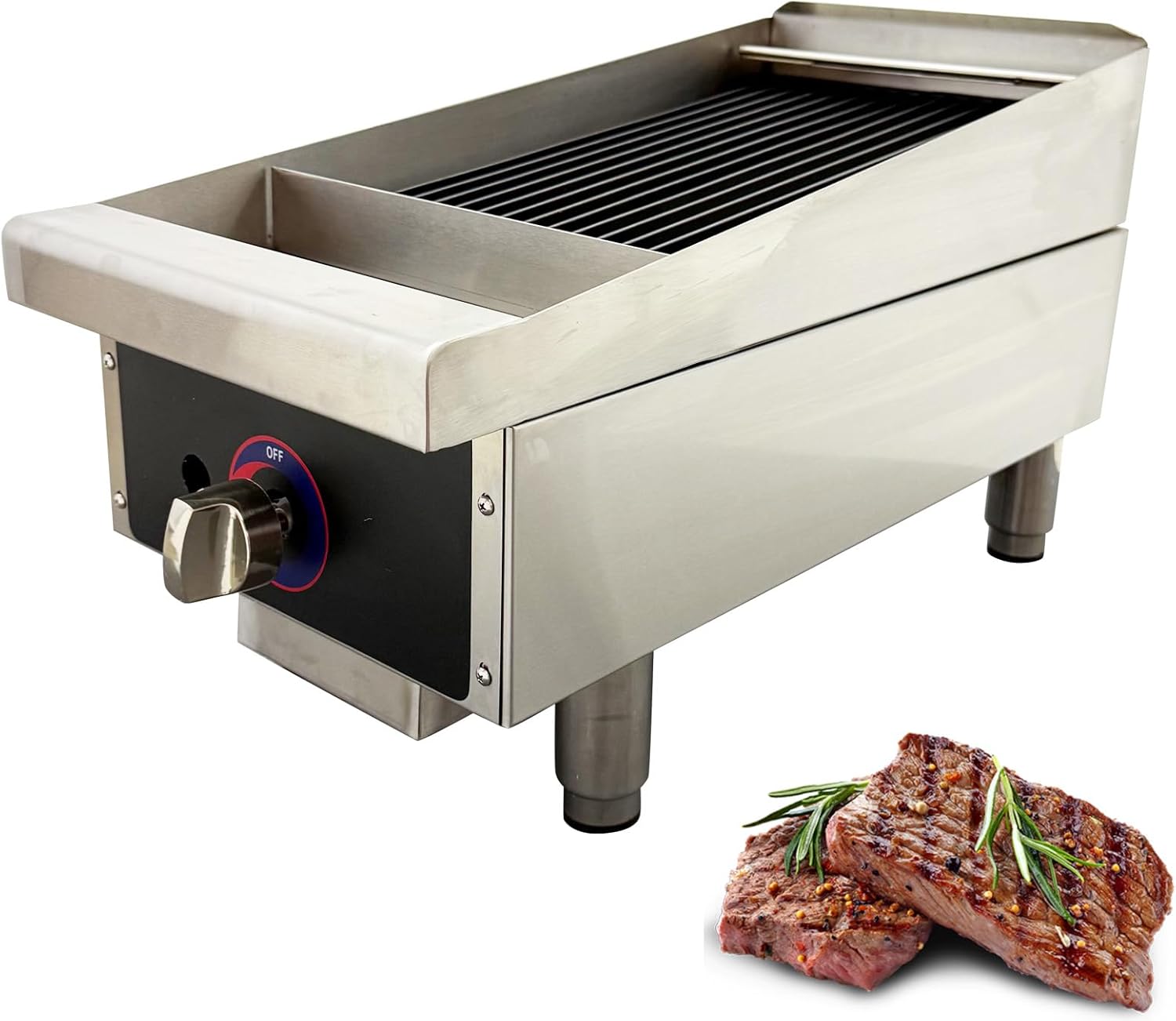 Commercial Smokeless Natural Gas BBQ Grill – 17×11.8 Inch Desktop Broiler & Grilled Steak Machine for Outdoor & Catering Use