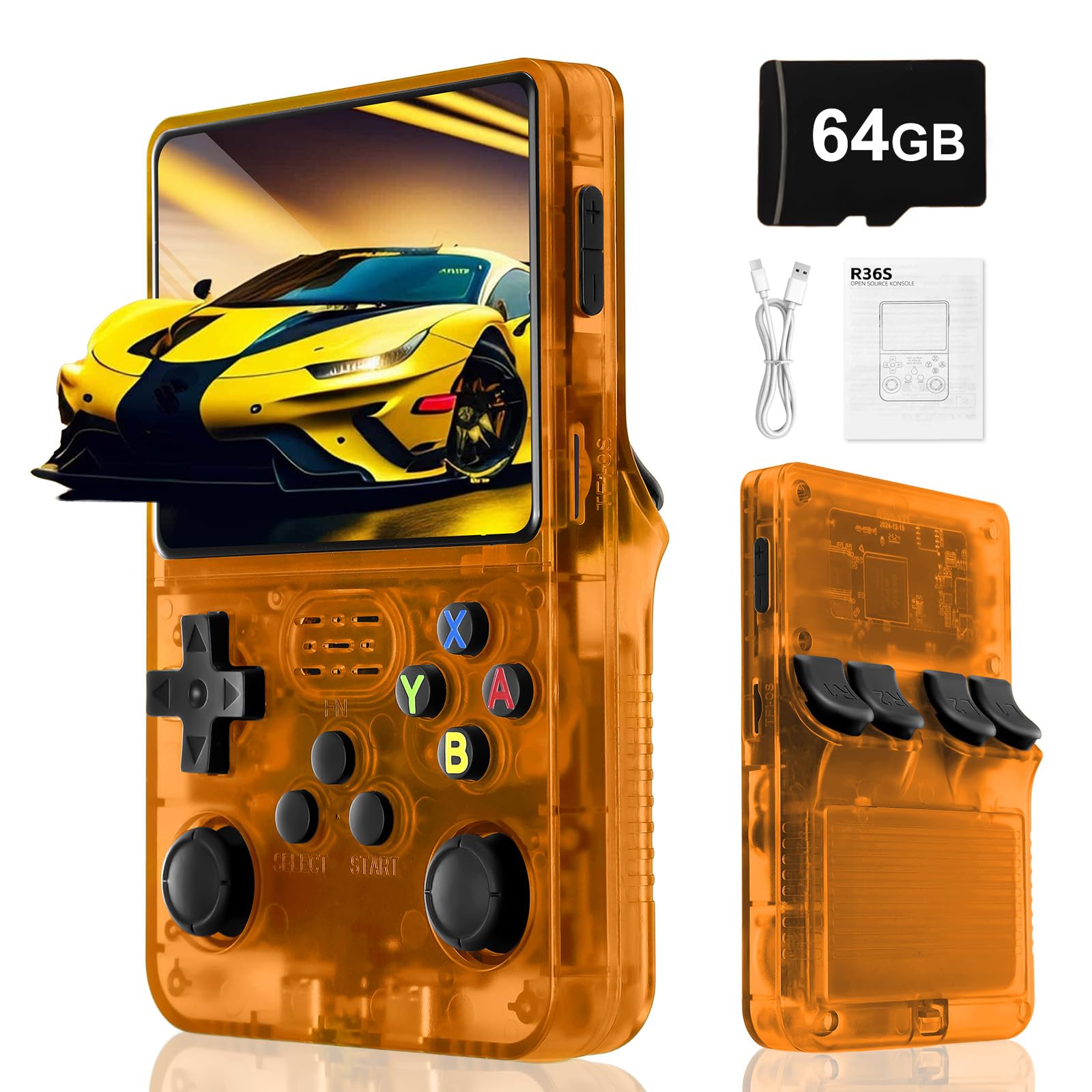 R36S Retro Handheld Video Game Console -Linux System,3000mAh Battery,3.5 Inch Screen,128G TF Card,30000+ Classic Games,Portable Game Console for Present to Give Friends for Christmas-Purple — view 21