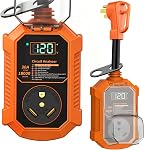 30 Amp RV Surge Protector, 𝟐𝟎𝟐𝟔 𝐍𝐄𝐖 18000J RV Circuit Analyzer with Real-Time LED Display, Voltage Monitoring IP68 RV Adapter Plug with Waterproof Cover for Camper Travel Trailer