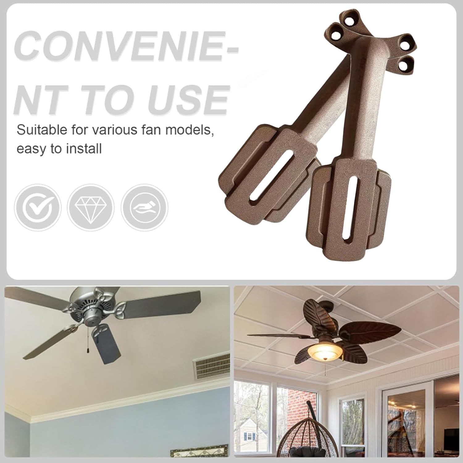 5 Pcs 52’’Ceiling Fan Blades Arms Replacement,Ceiling Fan Blades Arms Replacement Parts Mounting Bracket Kit for Replacing The Worn Fan Blades,Keep The Balance and Good Performance