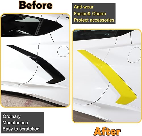 Miniatura 10 de Guarnición para puerta de ventilación lateral compatible con Chevrolet Corvette C8 2020-2023, accesorios de cubierta de salida de aire lateral de