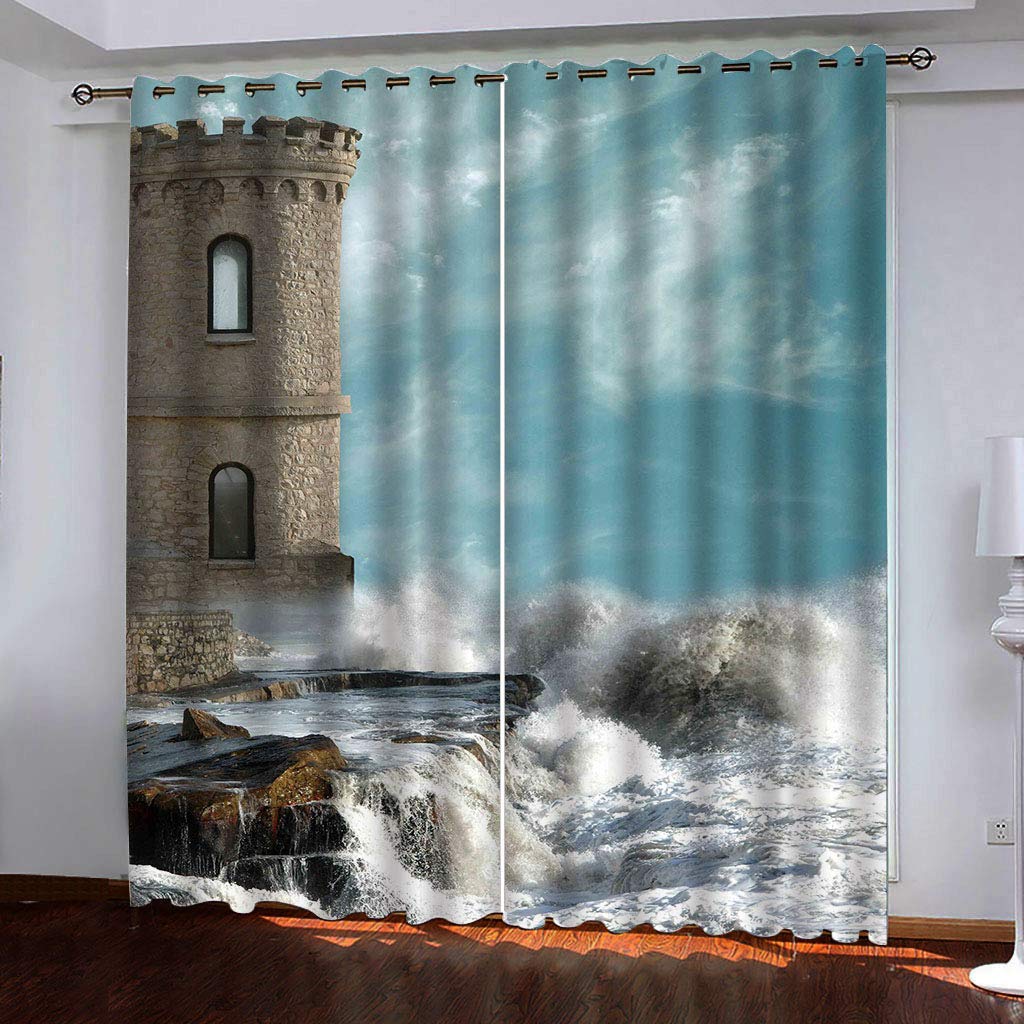 Draperies et rideaux occultants haut de gamme Seascape, isolation thermique 132x160 cm
