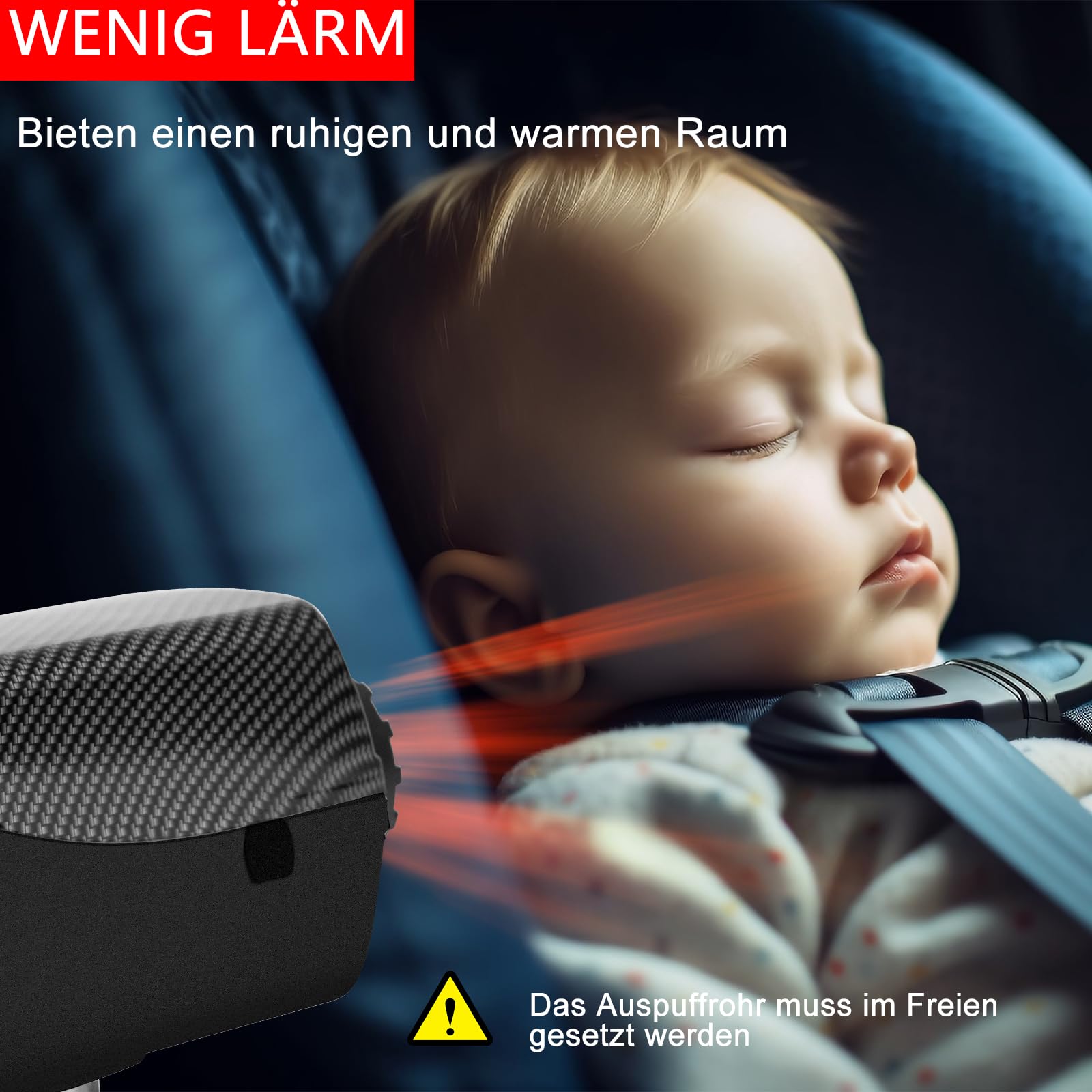 5KW 12V Diesel-Lufterhitzer,LCD Temperaturregler Monitor 10L Schalldämpfer Fernbedienung Diesel Standheizung with leise Raumlufterhitzer-Kit, verwendet für Auto Boote LKW Wohnmobil. (Schwarz)