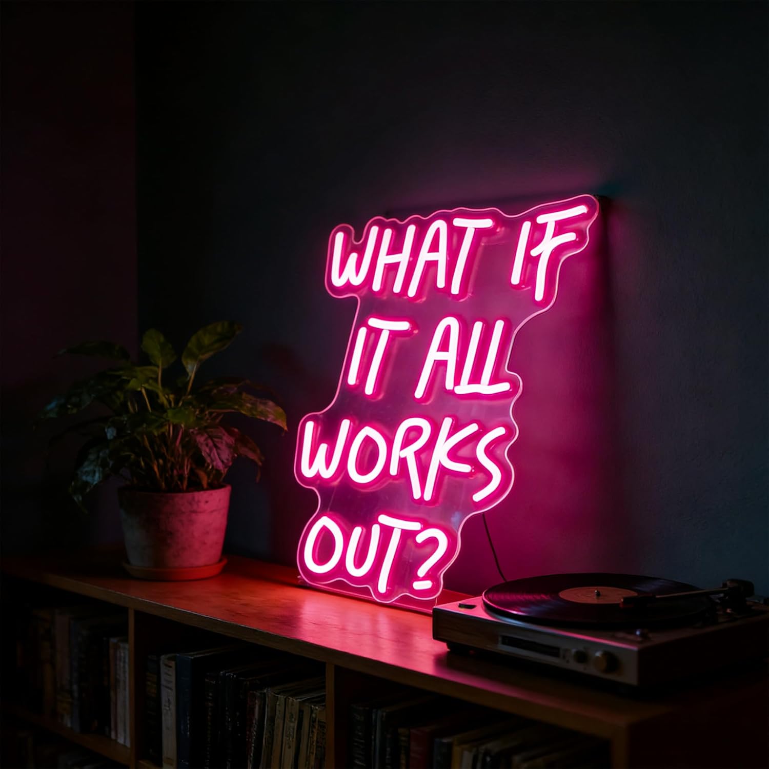 Neon Sign, What If It All Works Out Neon Signs for Wall Decor - Pink Motivational LED Light for Home, Office, Room - USB Powered Light Up Sign Decorations - Image 6