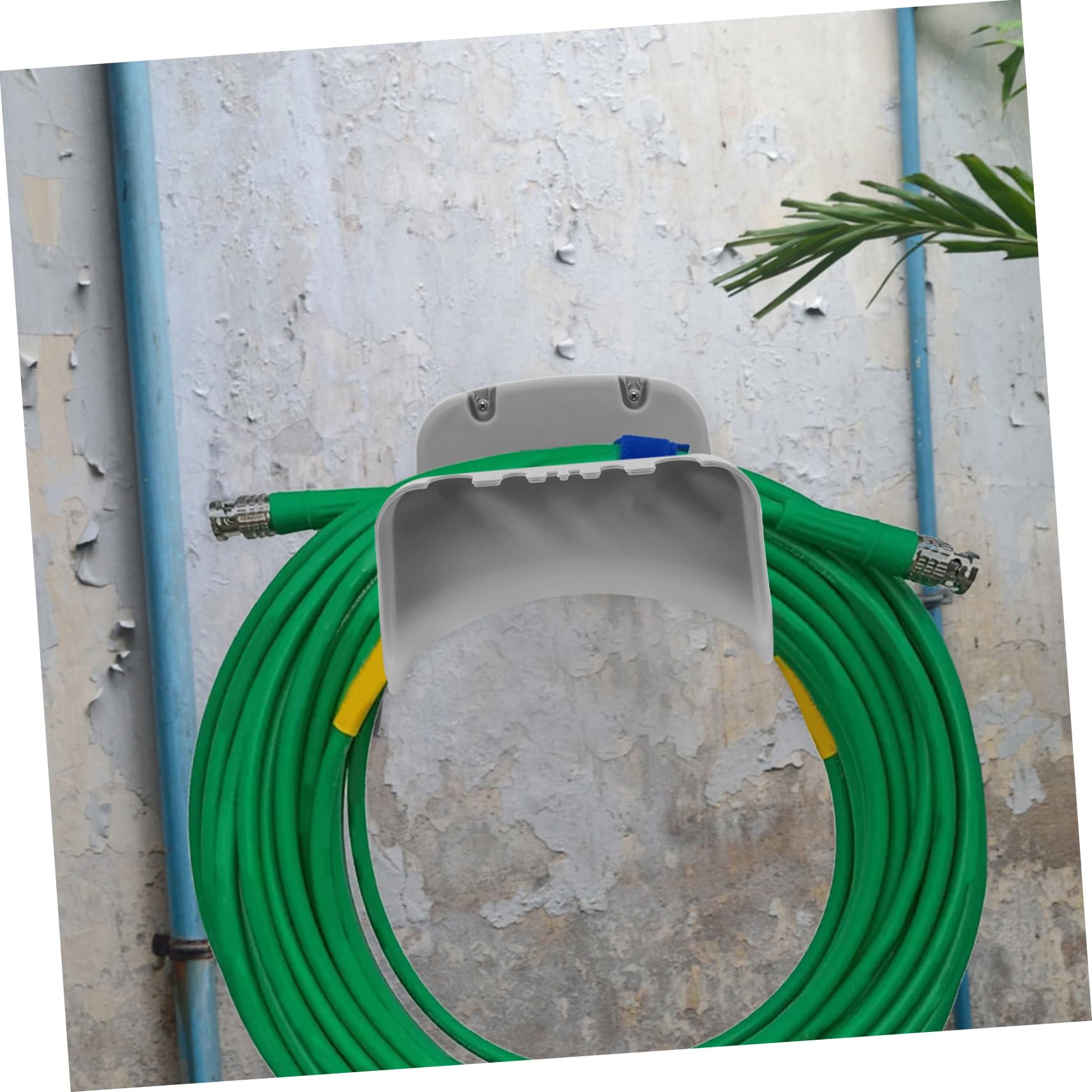 BESTonZON Rohrgestell Gartenschlauchhalter zur Wandmontage Wasserschlauchhalter für draußen Lochmarkierungswerkzeug zum Aufhängen an der Wand Gartenschlauchtrommel pp Grey