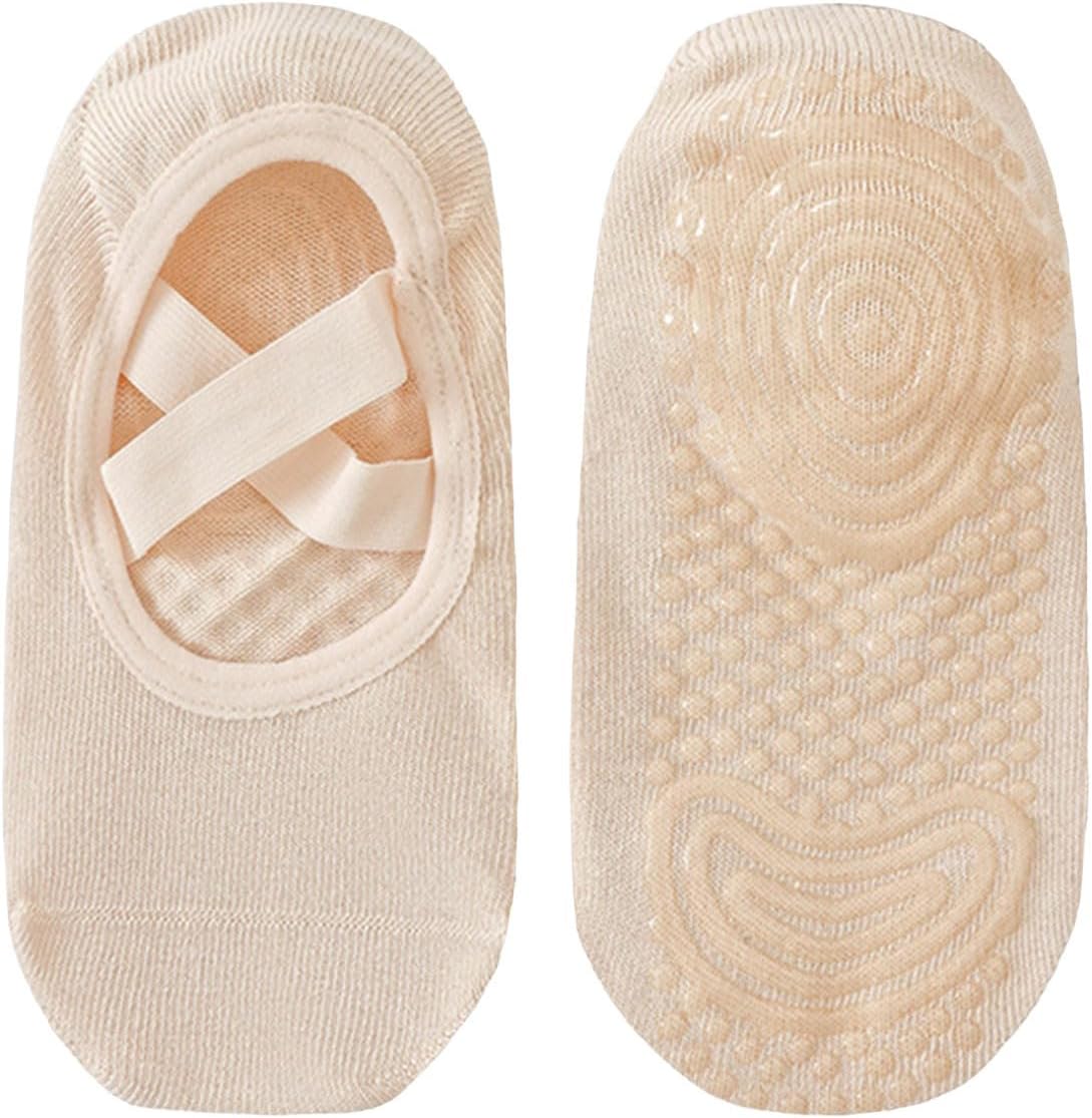 Womens Pilates Grip Socks X-Cross Non Slip Yoga Socks