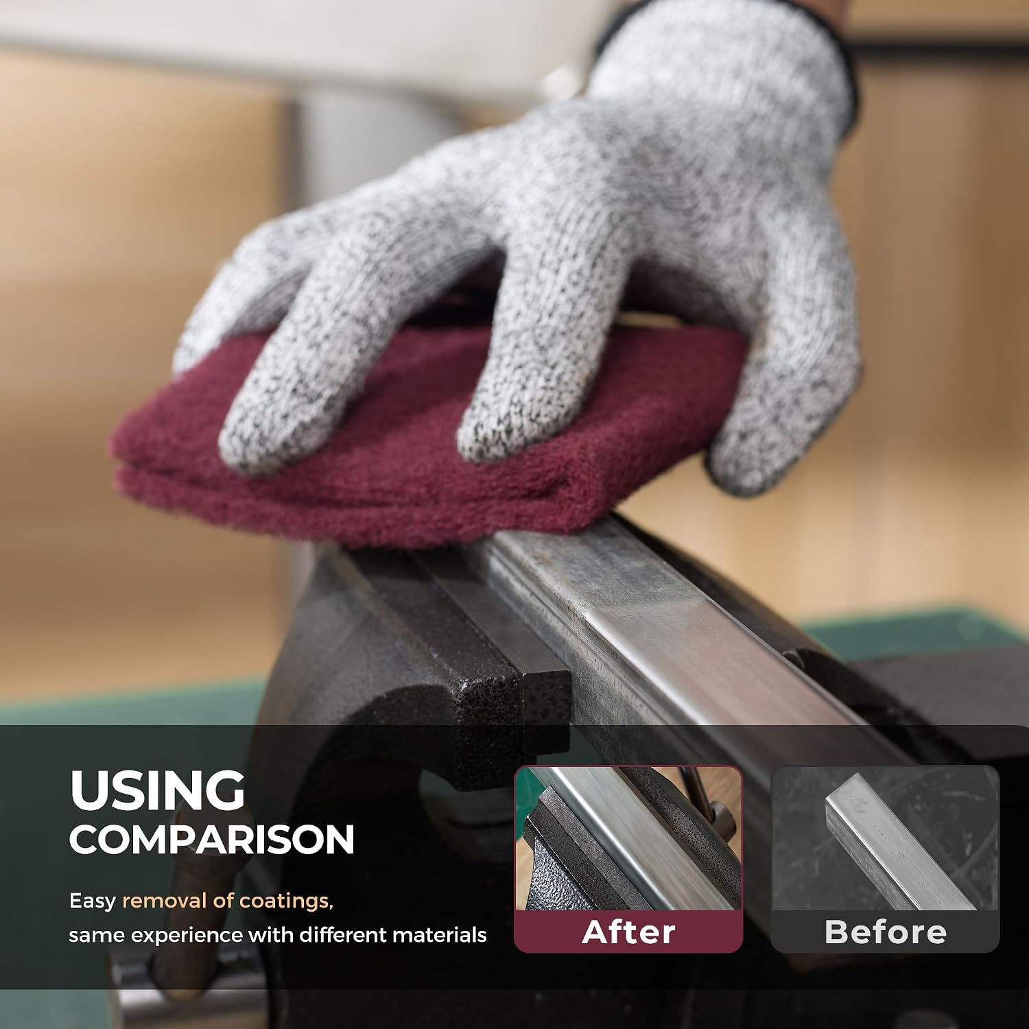 Maroon Scuff Pad 10 PCS 6" X 9" 320 Grit Scuff Pads Scouring,Sanding,Paint Primer Prep Adhesion Multipurpose Tear Resistant General Purpose Wet and Dry Abrasive Pads