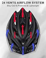 Vista 3 de KINGBIKE - Casco de bicicleta para adultos, hombres, mujeres y jóvenes, para ciclismo en carretera y montaña, con luz recargable por USB