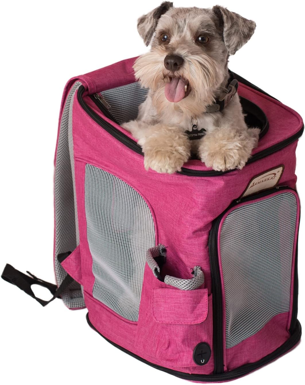 Armarkat Model PC301P Pets Backpack Pet Carrier in Pink and Gray Combo, Small/Medium