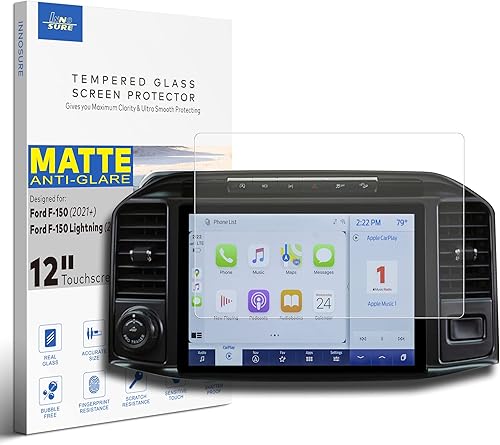 INNOSURE Protector de pantalla de vidrio diseñado para Ford F-150 Lightning (2022-2023), F-150 (2021-2023), navegación con pantalla táctil de 12