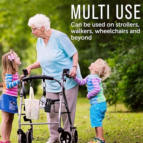 Miniatura 5 de Maplefield Paquete de 2 ganchos negros para cochecito de bebé para colgar bolsas de pañales y accesorios - Gancho para cochecito