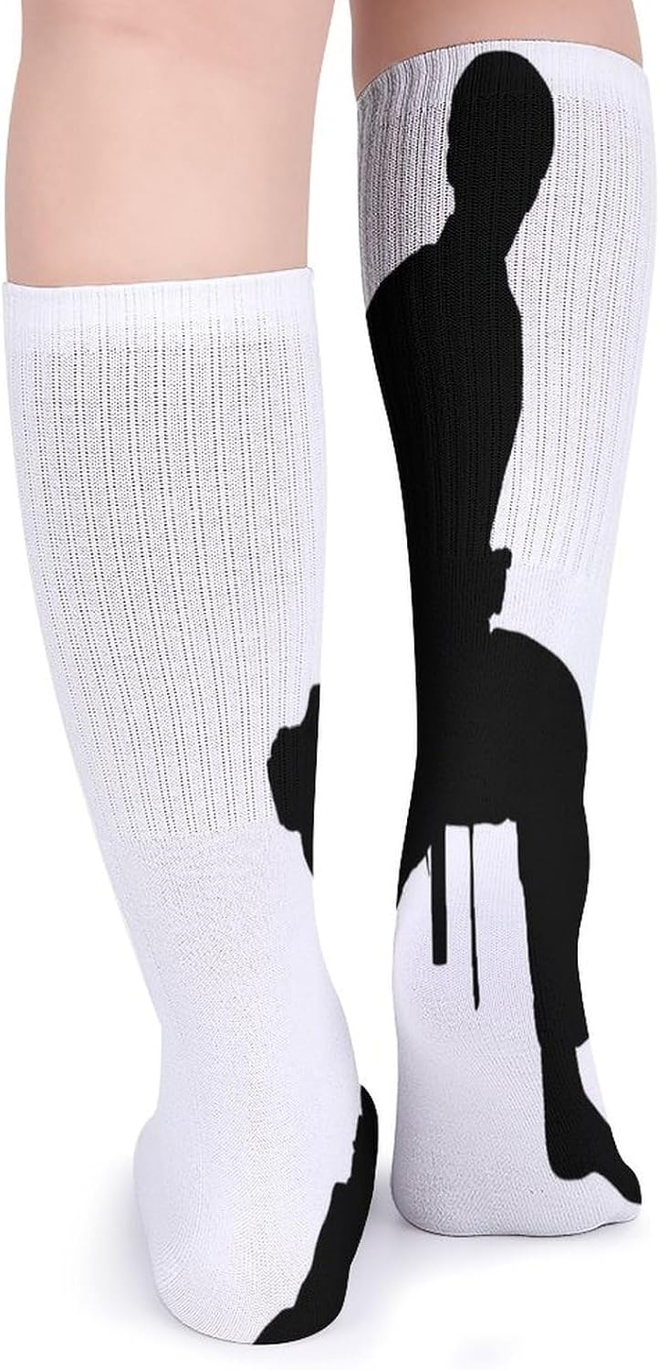 Karate Men Knee High Socks Cozy Knee High Socks Soft Mid-Length Sock for All Seasons Daily Wear Adult