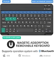 Vista 7 de Funda de teclado para Samsung Galaxy Tab A9+ Tablet de 11 pulgadas, teclado Bluetooth desmontable, funda inteligente Galaxy A9 Plus con teclado