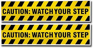 eSplanade Caution Watch Your Step Sign Sticker Decal - Easy to Mount Weather Resistant Long Lasting Ink Size (13.78