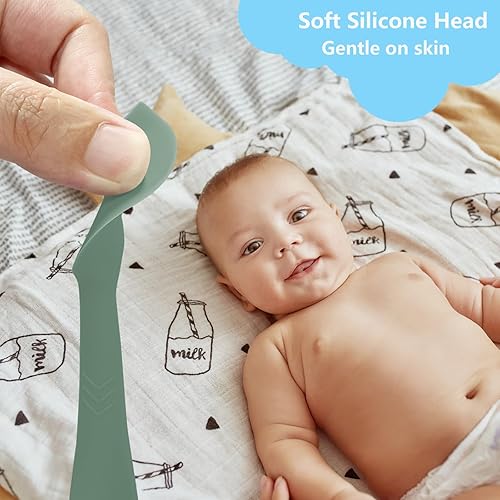 Miniatura 9 de Paquete de 3 espátulas de crema para pañales de bebé, aplicador de crema para dermatitis de pañales para pasta de glúteos, cepillo de crema para