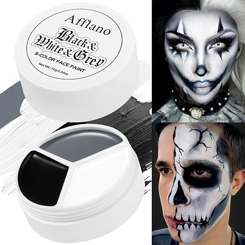 Black White Light Grey Face Body Paint, Creamblendable FacePaints for