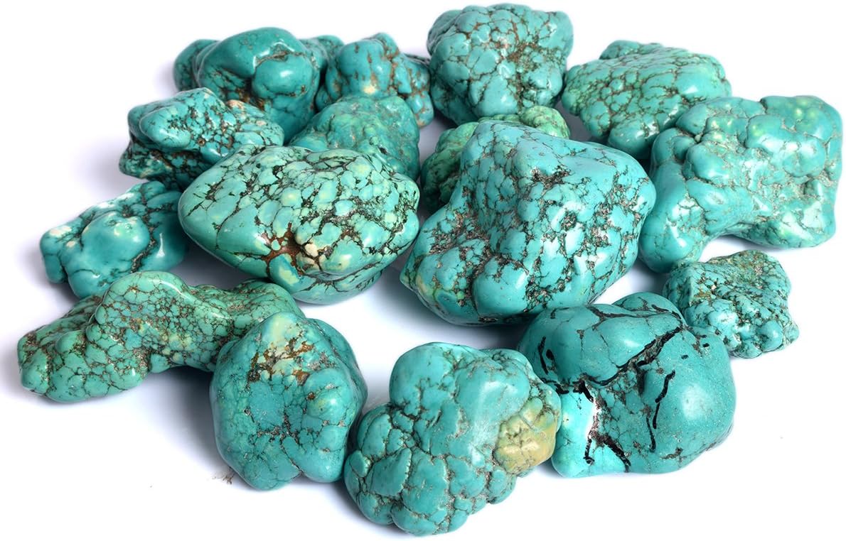 GEMHUB Natural Blue Turquoise Rough Lot 200 to 300 Ct Certified Arizona Raw Turquoise December Birthstone for Jewelry Making