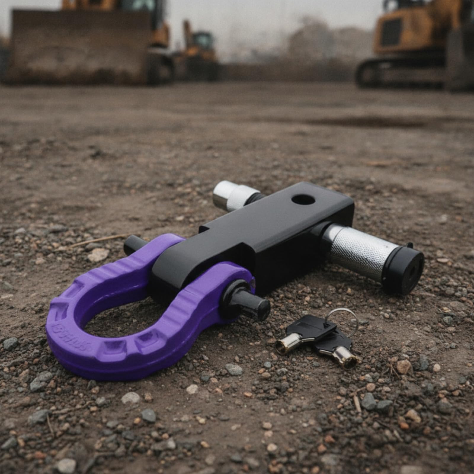 Antivol d'Attelage Remorque Dispositif Verrou Boule Crochet Corps Rectangulaire Compact en Acier 45# avec Cylindre à Clé Empêche le Décrochage Non, Blk Arm - 8T Purp