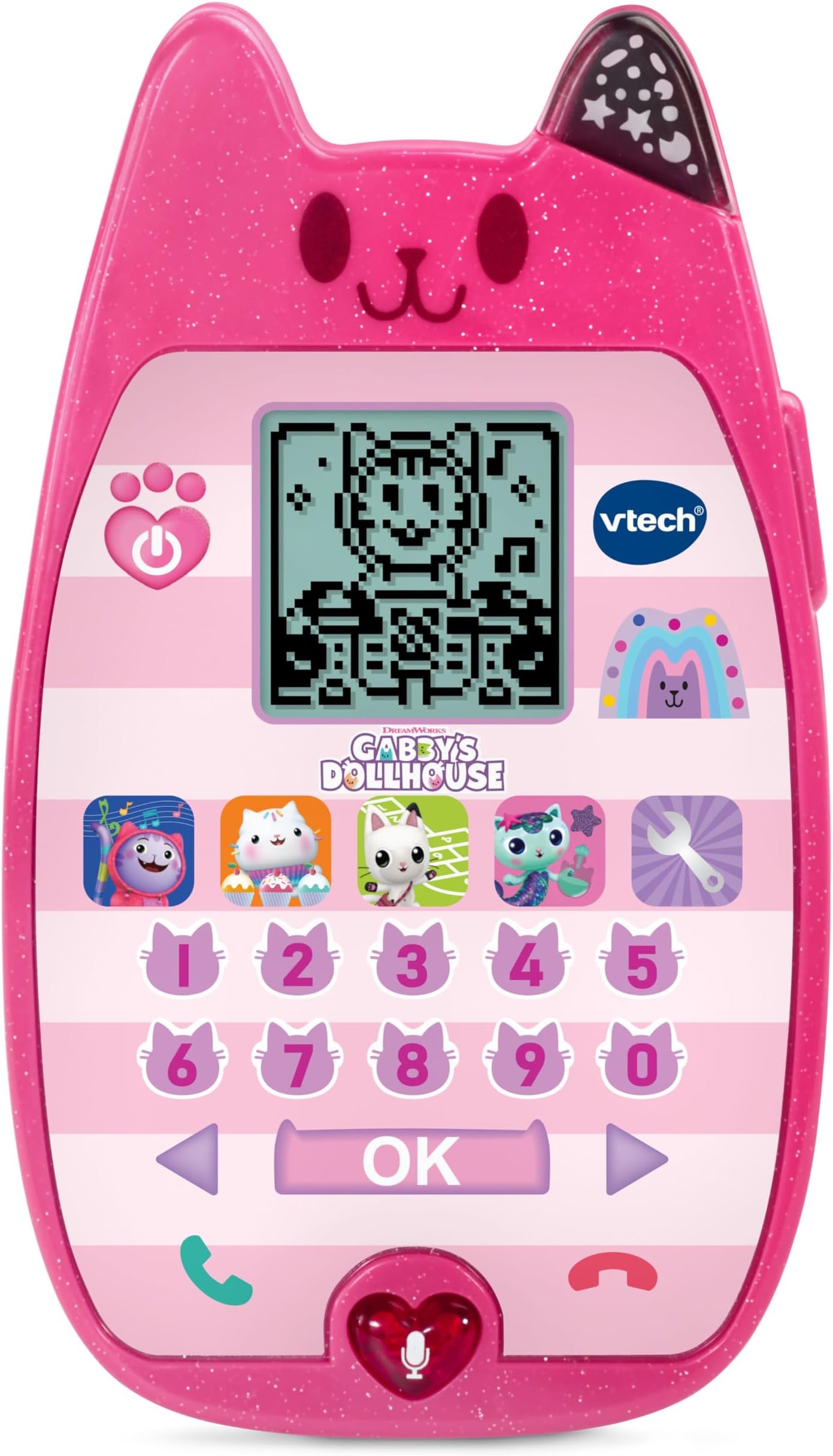 Vtech - Gabby's Dollhouse A-Meow-Zing Phone - Multicolour | Let’s chat with Gabby! Voice activation lets children chat with Gabby and Pandy Paws for interactive pretend play | suitable ages 3 + up