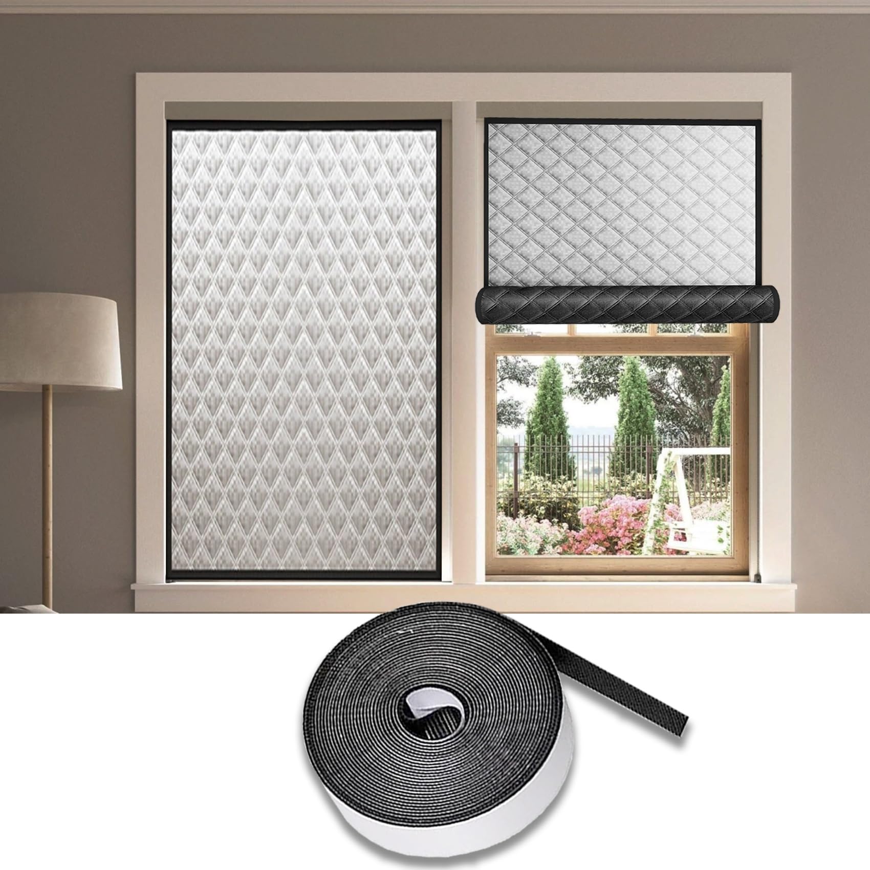 Film thermique fenetre 255 x 350 cm isolant amovible argent