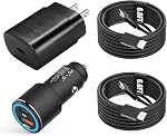 Samsung Super Fast Charger Type C Kit,25W PD USB C Wall/Car Charger for Samsung Galaxy S26/S25/S24/S23/S22/Plus/Ultra/FE/Note 20/10/A71,2020/2018 Pad Pro/Air,with 2X USB C-to-C Cable(6.6ft)