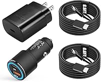 Vista 1 de Samsung Super Fast Charger Type C Kit,25W PD USB C Wall/Car Charger for Samsung Galaxy S25/S24/S23/S22/Plus/Ultra/FE/Note 20/10/A71,2020/2018 Pad