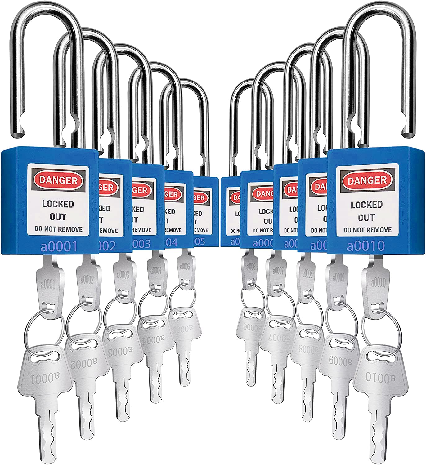 Snapklik.com : Lockout Tagout Lock 10pcs Key Alike OSHA Loto Safe ...