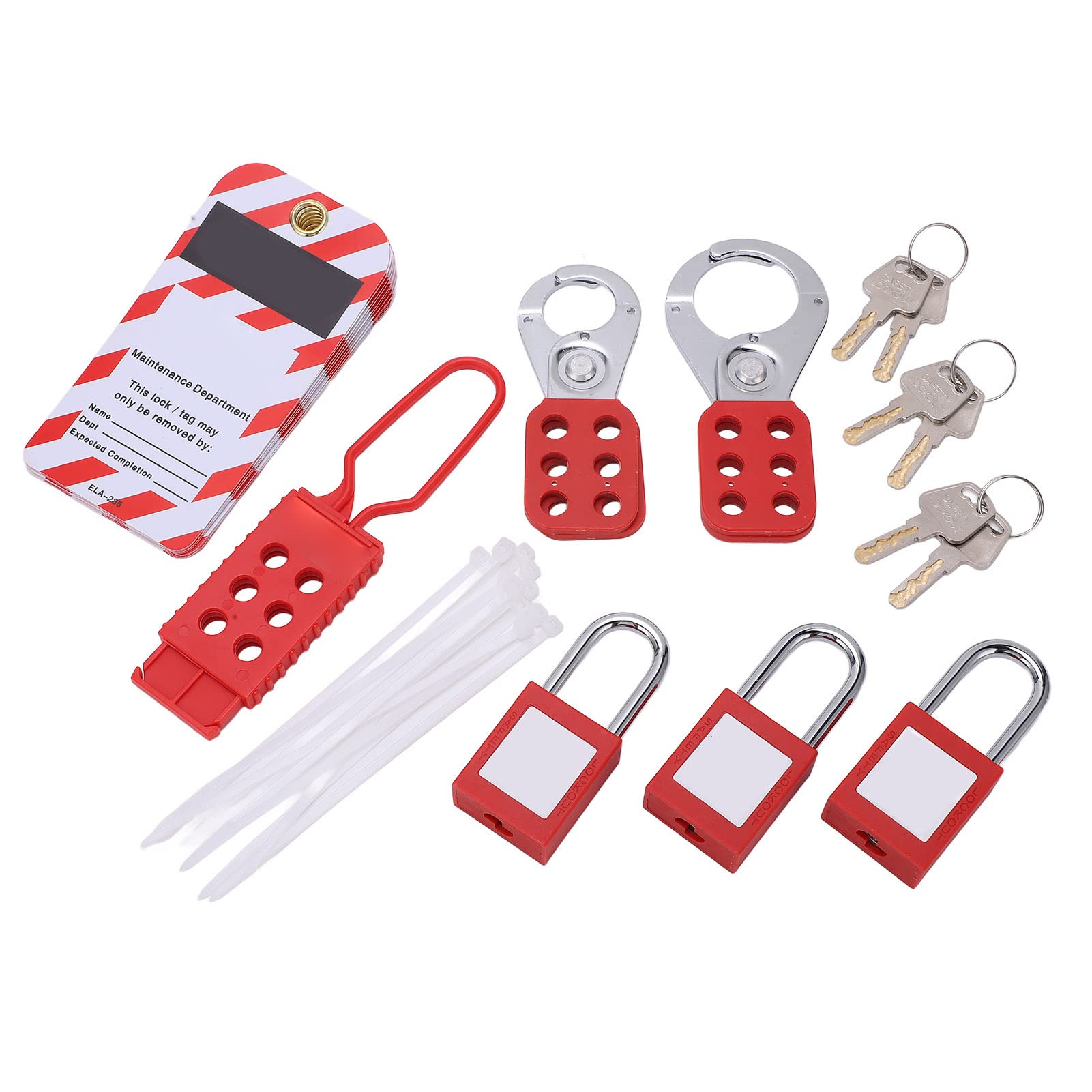 Industrial Electrical Locking Tag Kit, Made of Non Conductive Thermoplastic, 12 Writable Tags, Storage Pouch Included - Image 4